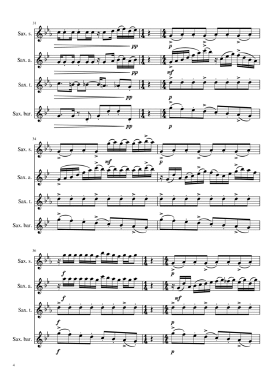 Escualo Saxophone Quartet scores gallery preview page 4