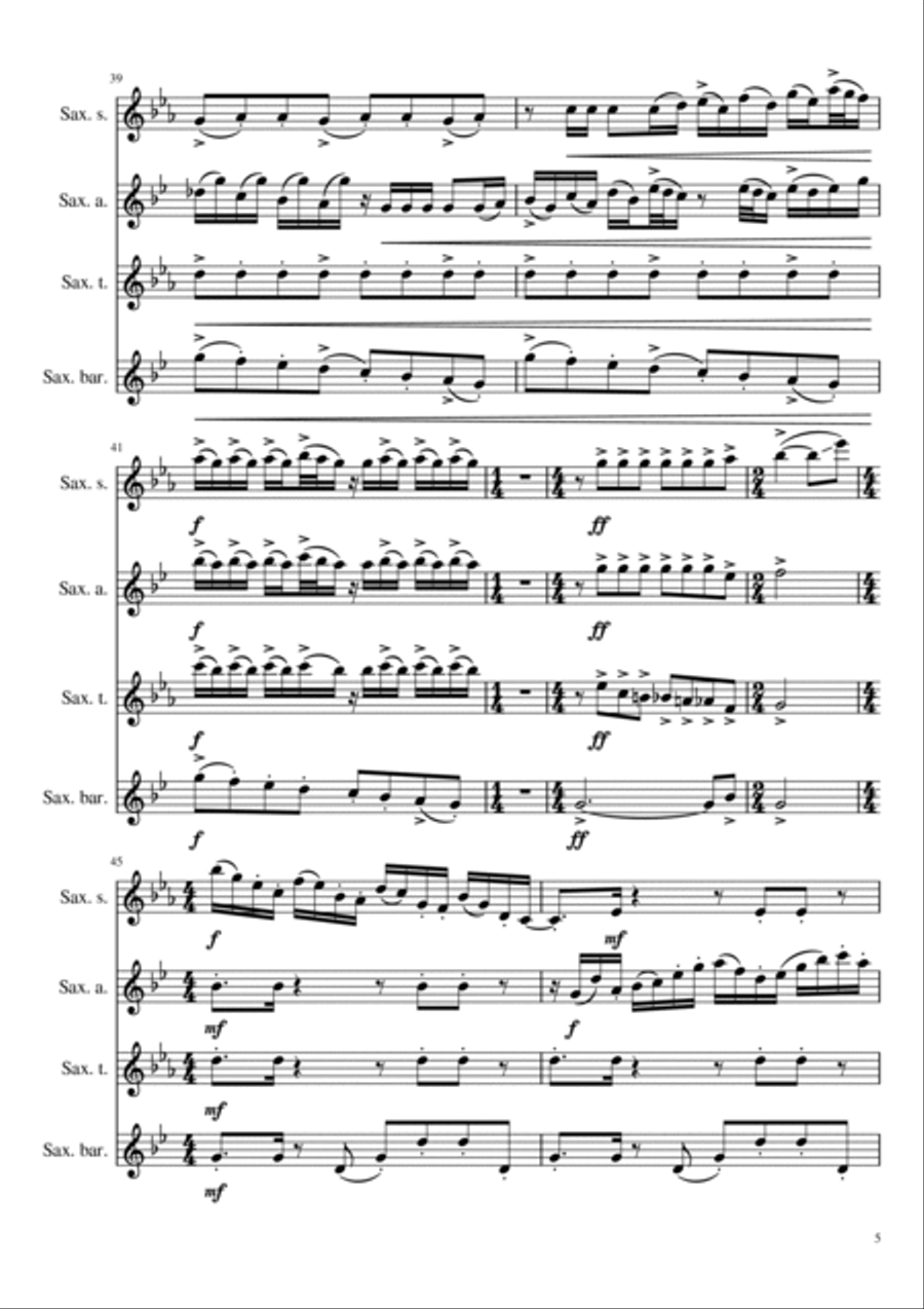 Escualo Saxophone Quartet scores gallery preview page 5