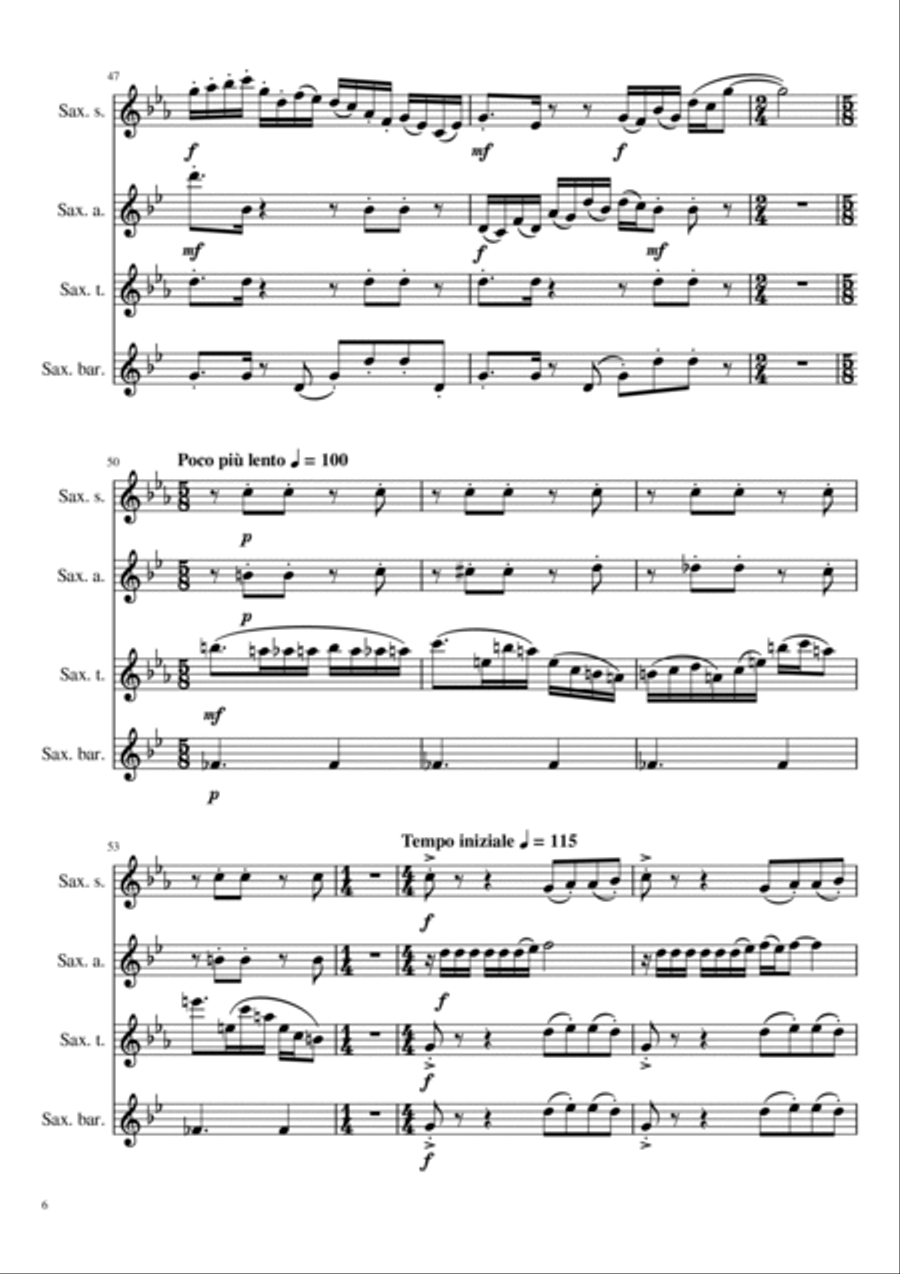 Escualo Saxophone Quartet scores gallery preview page 6