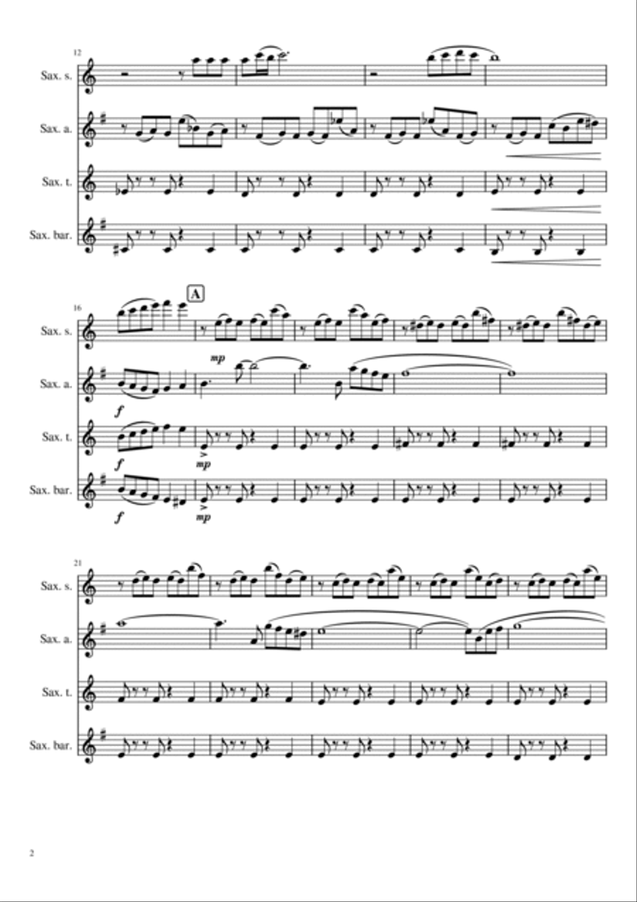 Libertango Saxophone Quartet scores gallery preview page 2