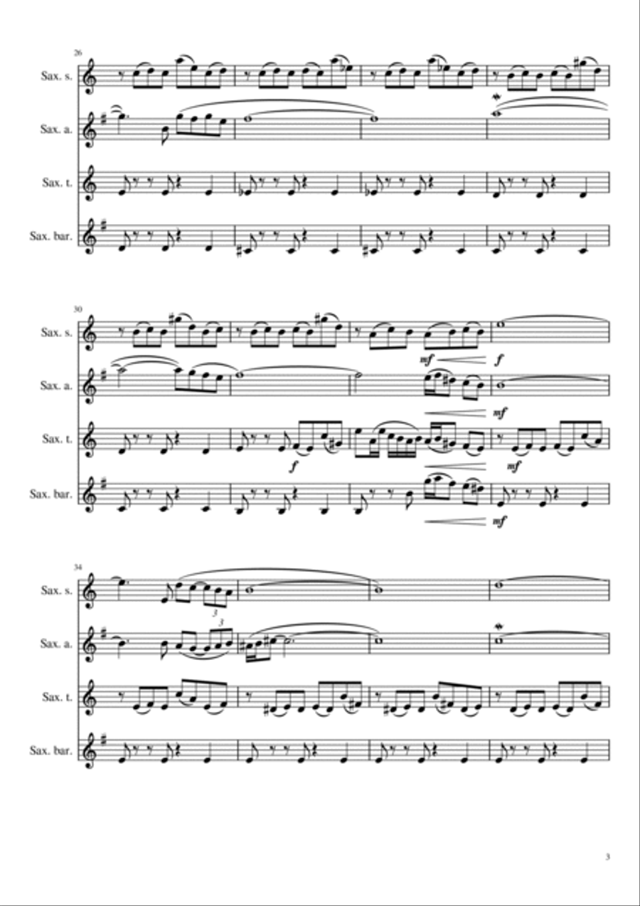 Libertango Saxophone Quartet scores gallery preview page 3