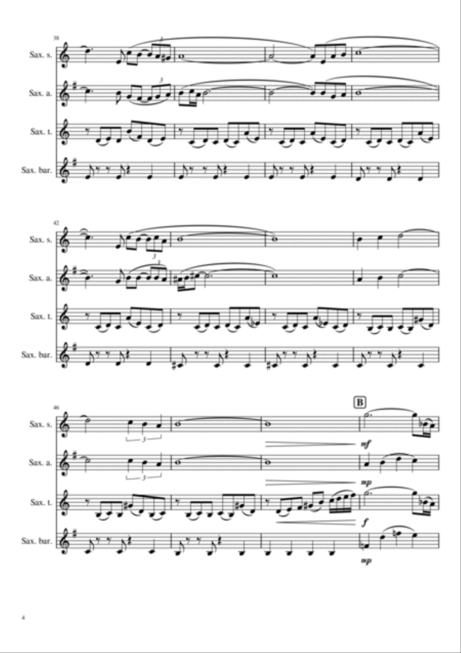 Libertango Saxophone Quartet scores gallery preview page 4