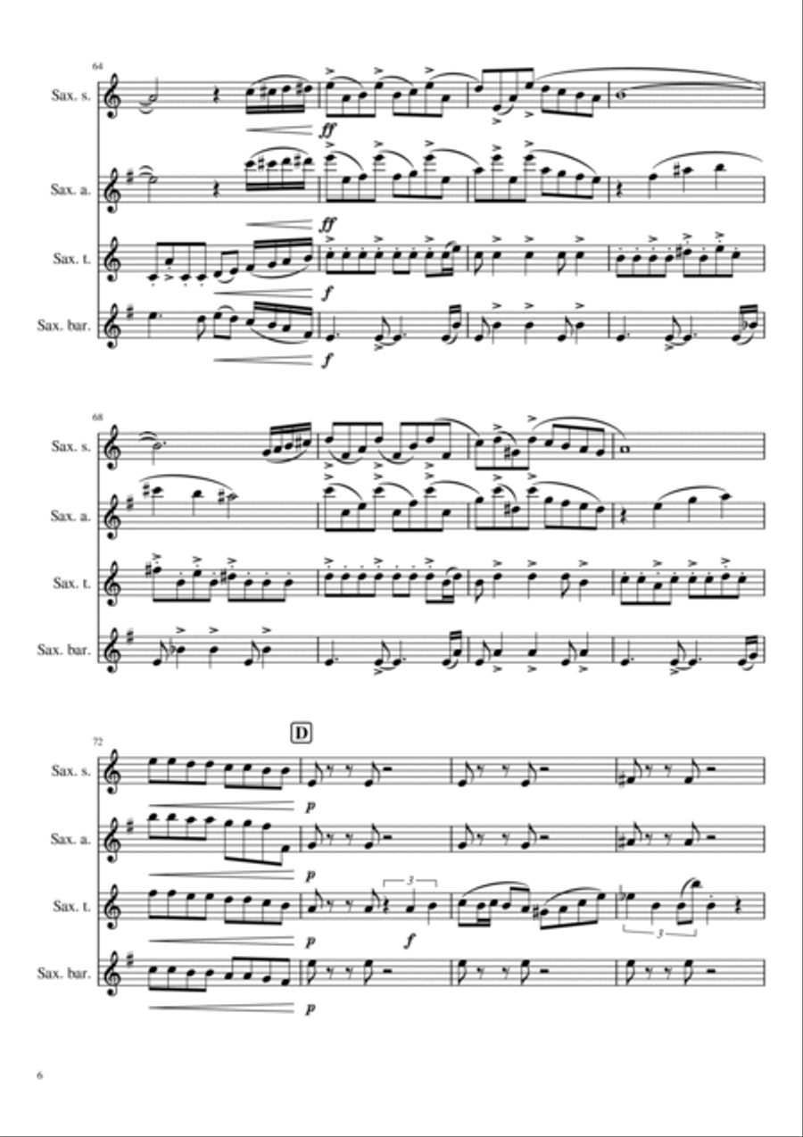 Libertango Saxophone Quartet scores gallery preview page 6
