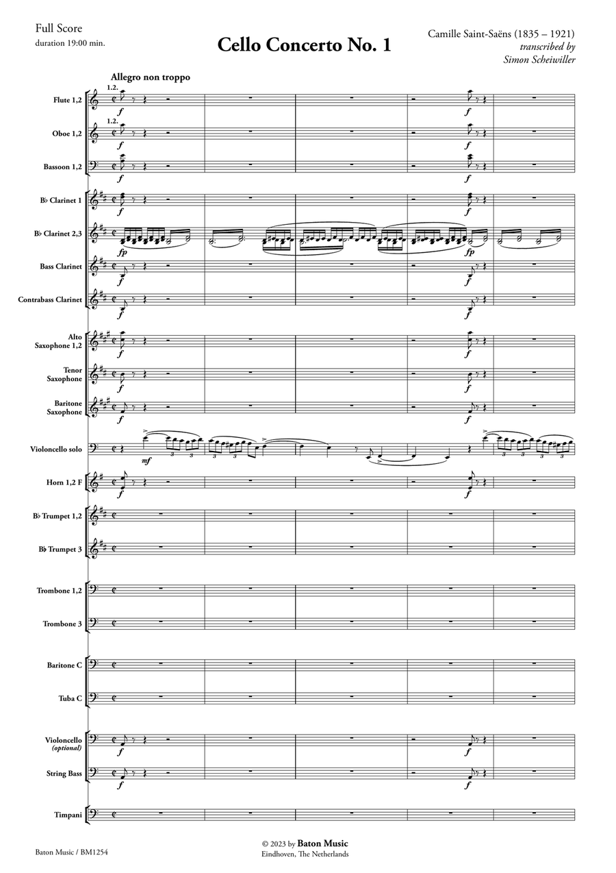 Cello Concerto No. 1 Cello Concerto No. 1 Concert Band scores gallery preview page 2