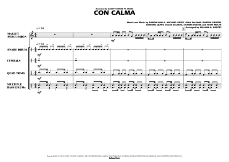 Con Calma Percussion Ensemble scores gallery preview page 2
