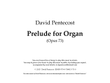 Prelude for Organ, Opus 73