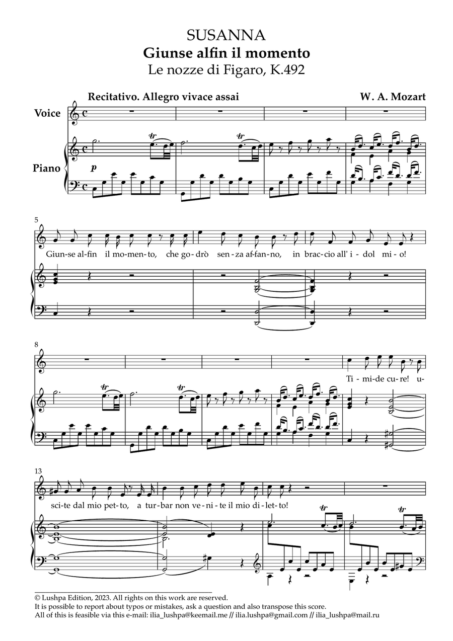 Giunse alfin il momento Giunse alfin il momento Piano, Vocal scores gallery preview page 3