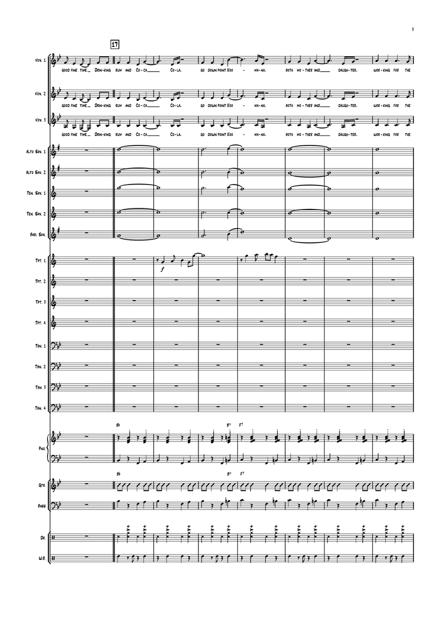 Rum And Coca-cola Rum And Coca-cola Jazz Ensemble scores gallery preview page 3