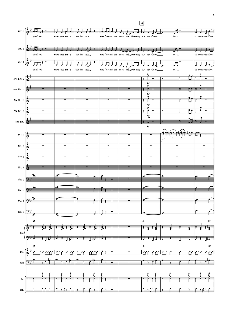 Rum And Coca-cola Rum And Coca-cola Jazz Ensemble scores gallery preview page 5