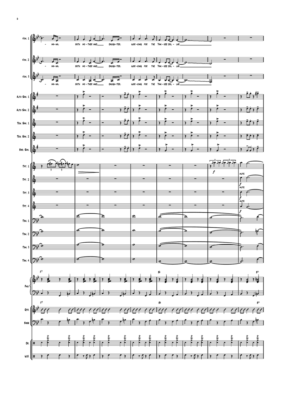 Rum And Coca-cola Rum And Coca-cola Jazz Ensemble scores gallery preview page 6