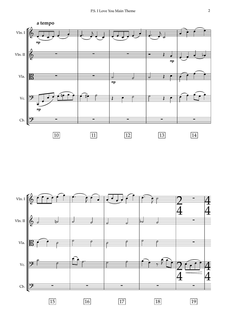 P.s. I Love You Main Theme String Orchestra scores gallery preview page 3