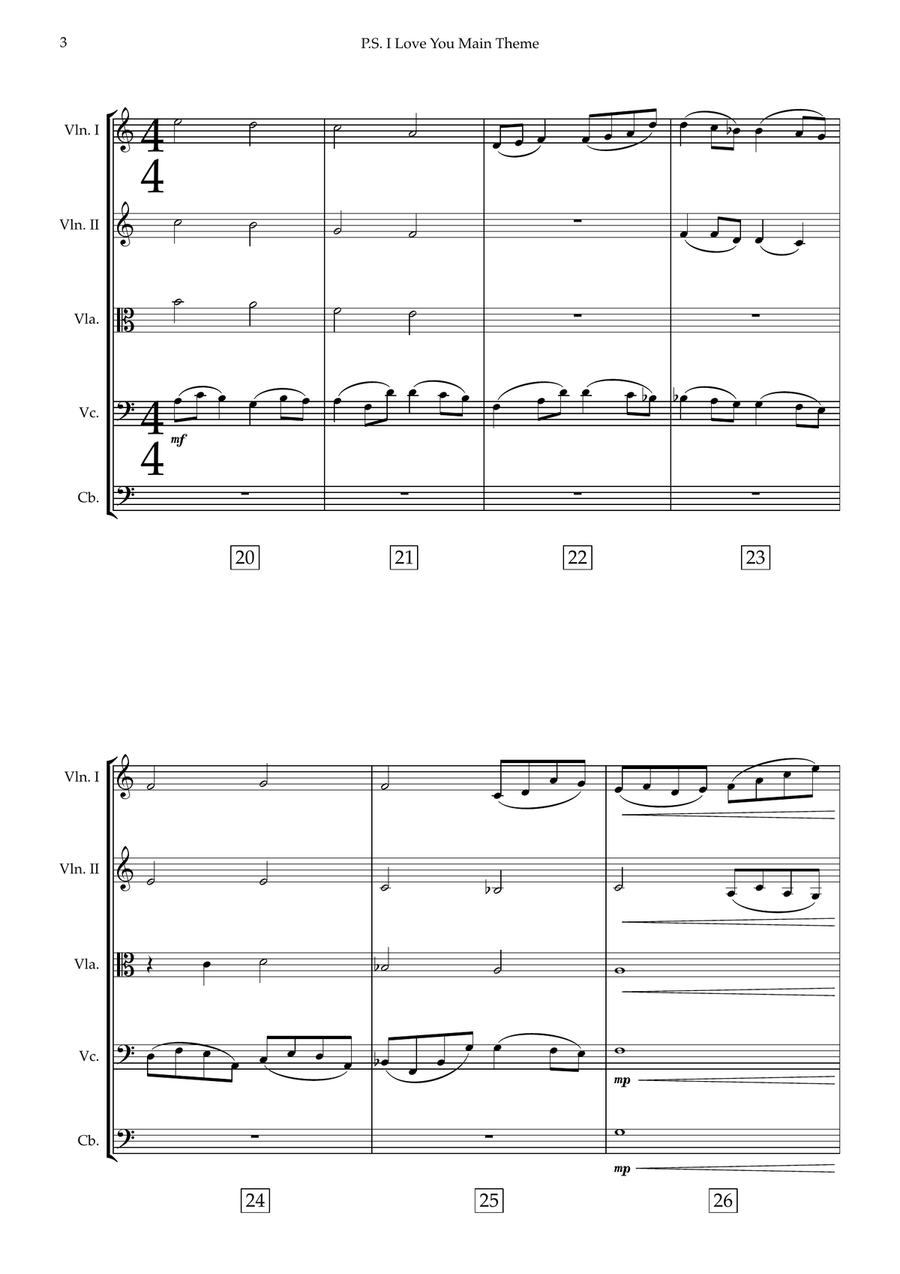 P.s. I Love You Main Theme String Orchestra scores gallery preview page 4
