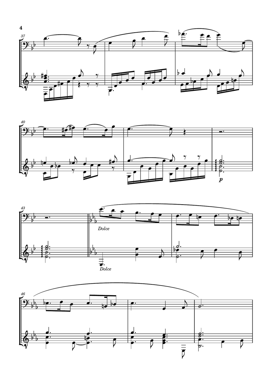 SICILIENNE [GABRIEL FAURÉ] FOR CELLO AND GUITAR String Duet scores gallery preview page 5