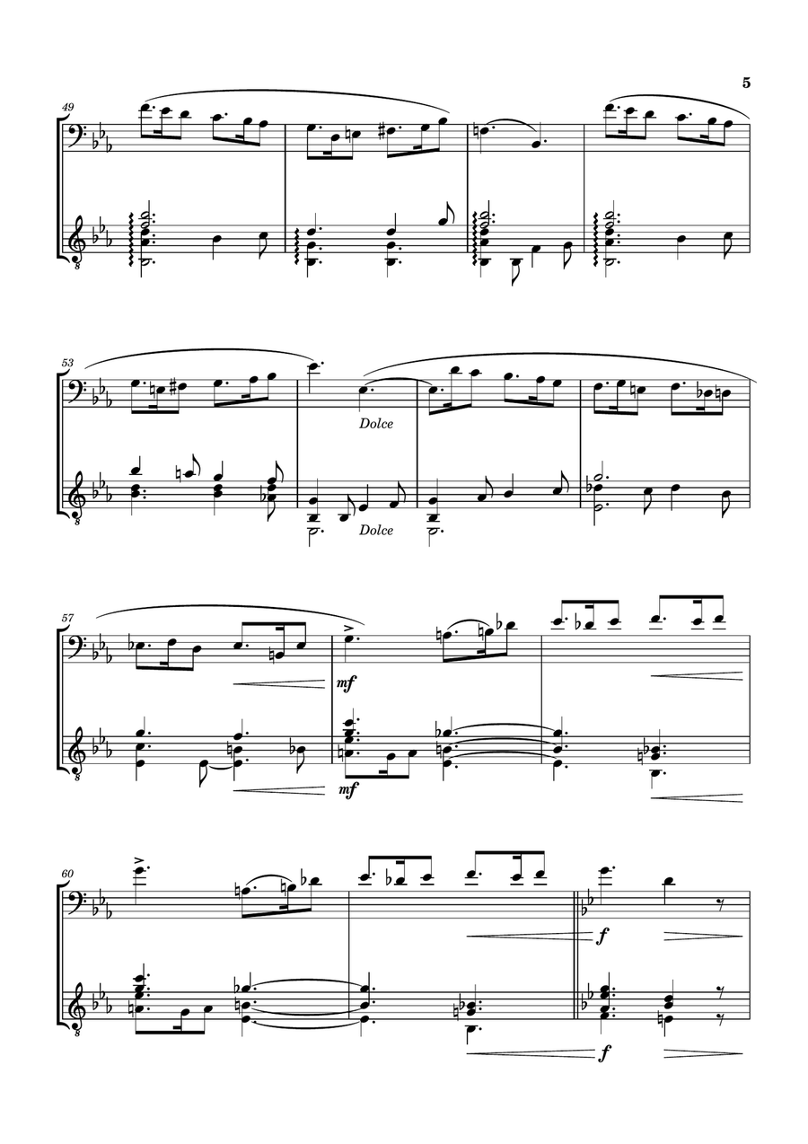 SICILIENNE [GABRIEL FAURÉ] FOR CELLO AND GUITAR String Duet scores gallery preview page 6