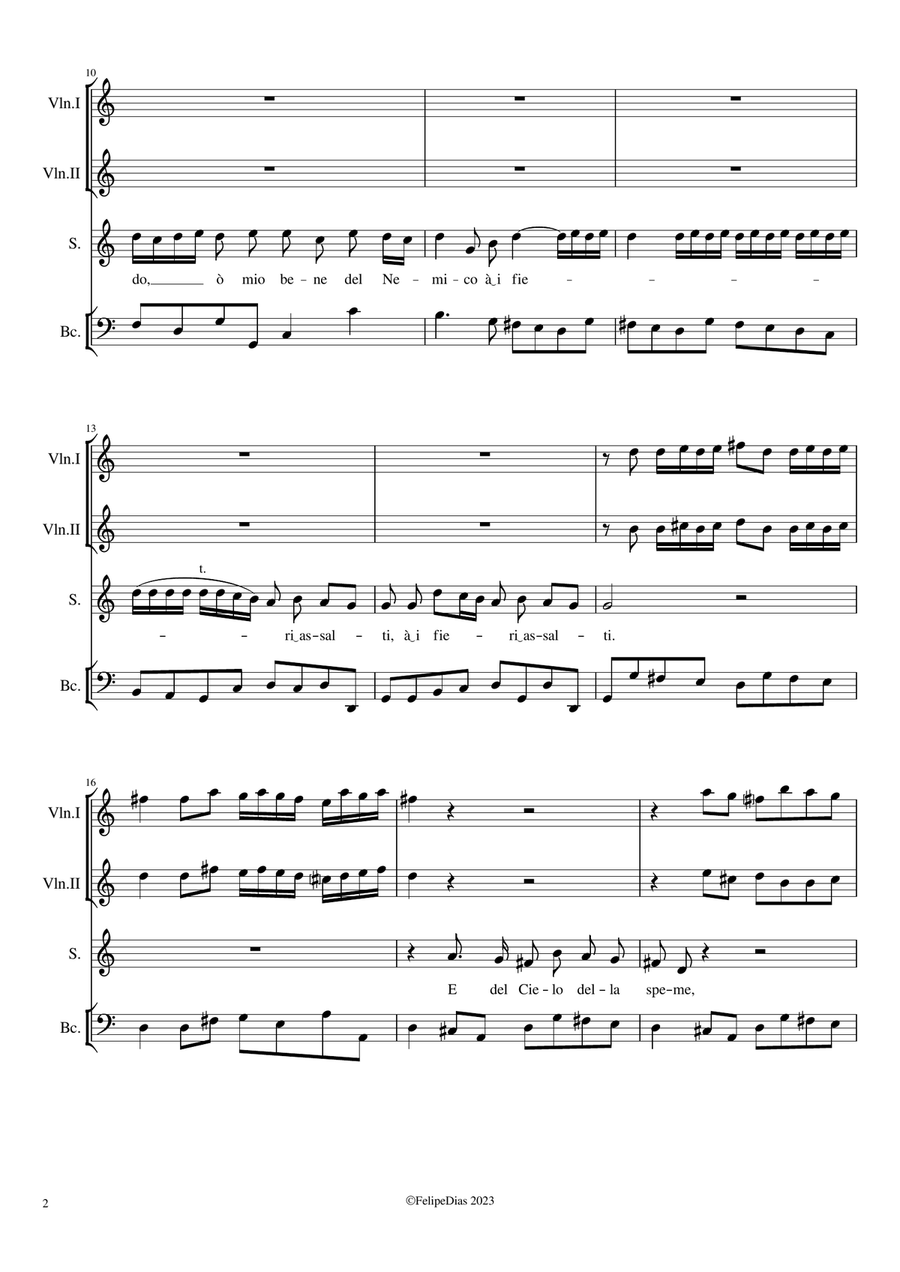 Vanne intrepido (from La Statira) Small Ensemble scores gallery preview page 2