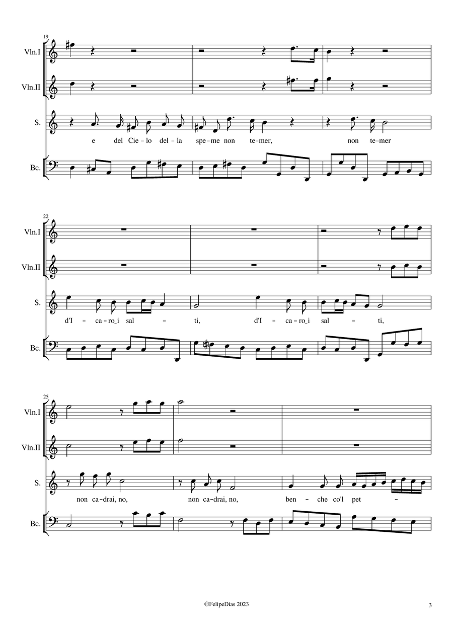 Vanne intrepido (from La Statira) Small Ensemble scores gallery preview page 3
