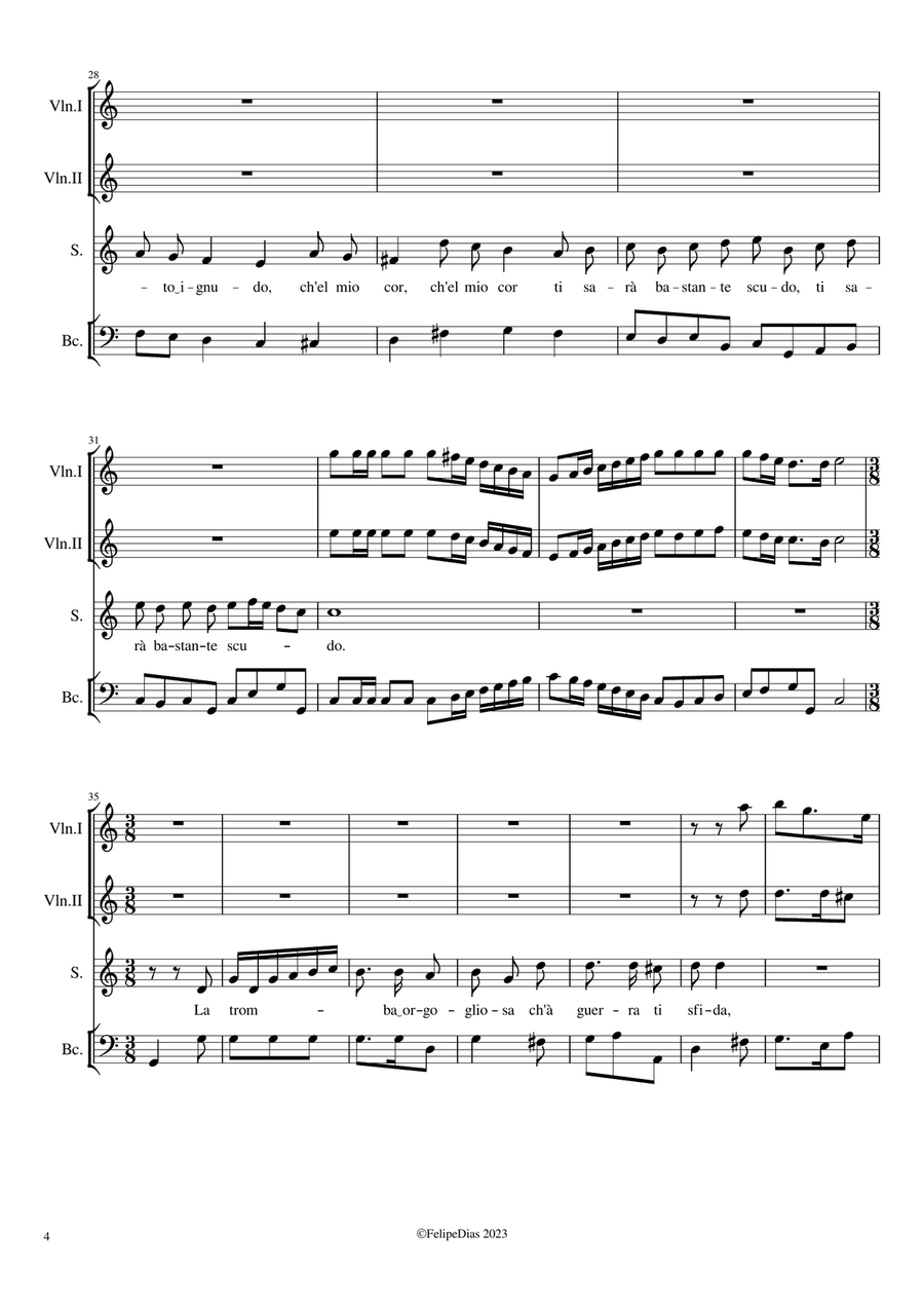 Vanne intrepido (from La Statira) Small Ensemble scores gallery preview page 4