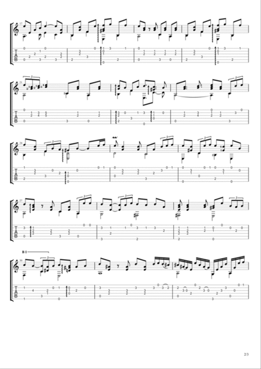 Hay Amores Guitar Tablature scores gallery preview page 2