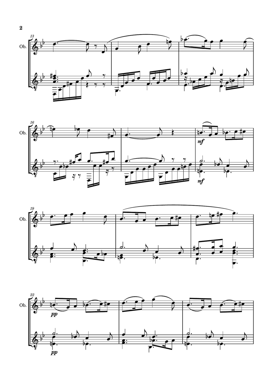 SICILIENNE [GABRIEL FAURÉ] FOR OBOE AND GUITAR Oboe scores gallery preview page 3