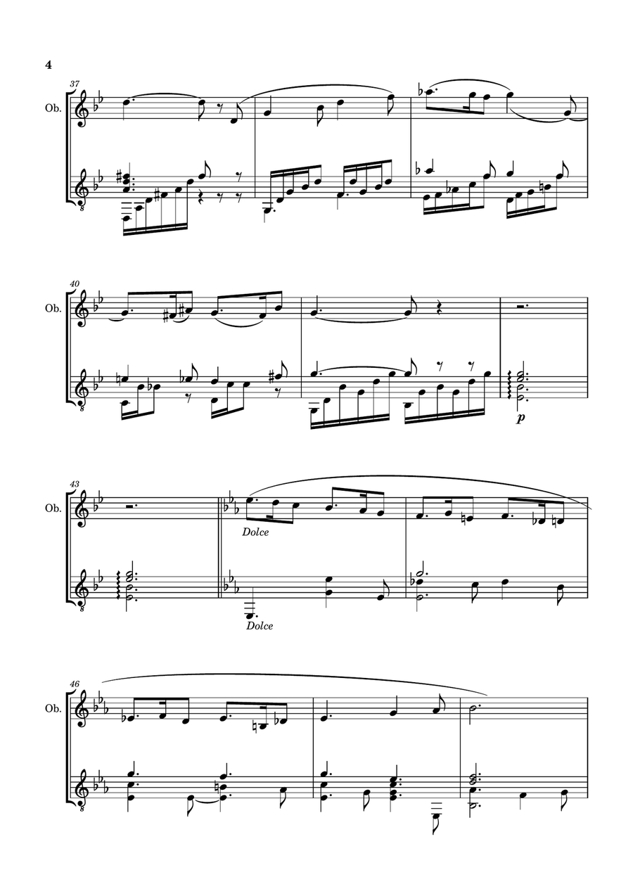 SICILIENNE [GABRIEL FAURÉ] FOR OBOE AND GUITAR Oboe scores gallery preview page 5