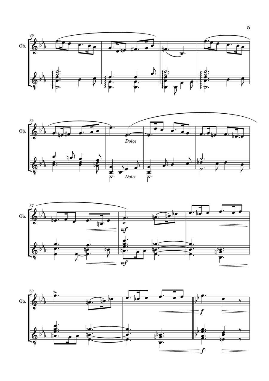 SICILIENNE [GABRIEL FAURÉ] FOR OBOE AND GUITAR Oboe scores gallery preview page 6