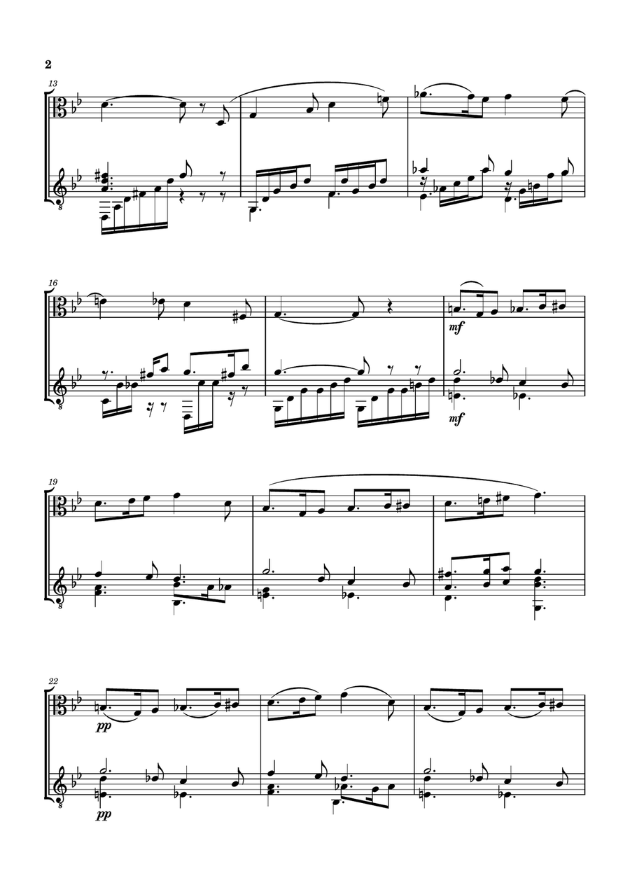 SICILIENNE [GABRIEL FAURÉ] FOR VIOLA AND GUITAR String Duet scores gallery preview page 3