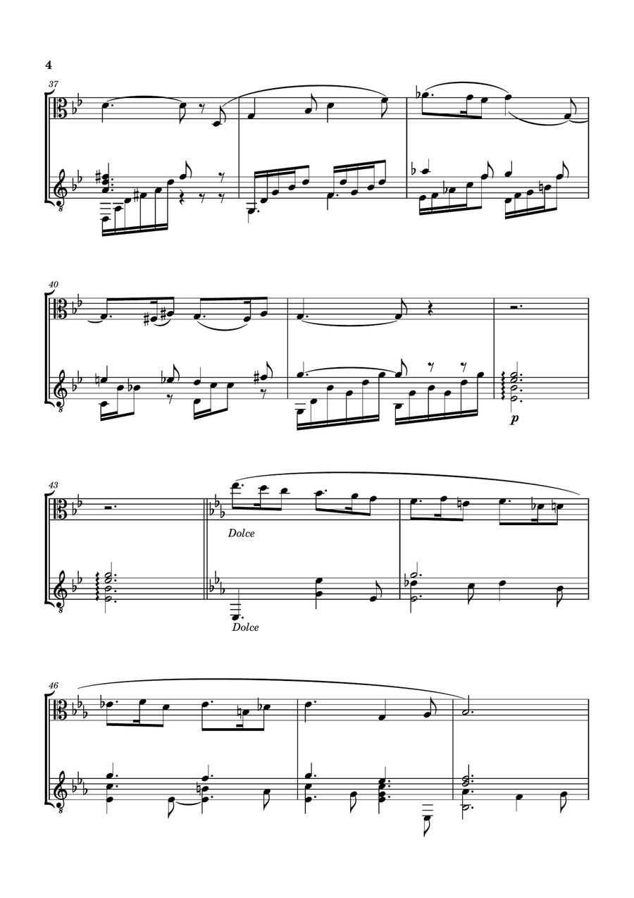 SICILIENNE [GABRIEL FAURÉ] FOR VIOLA AND GUITAR String Duet scores gallery preview page 5