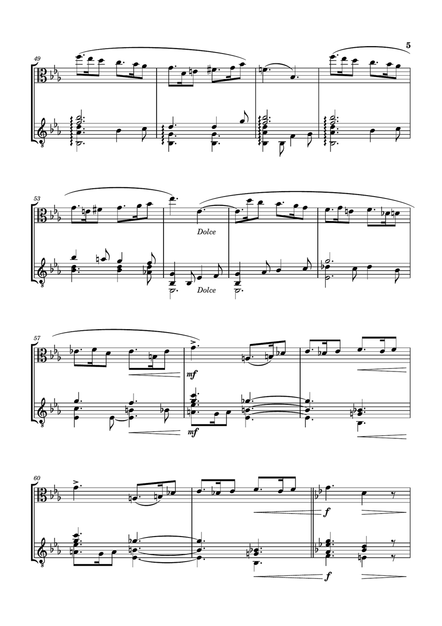 SICILIENNE [GABRIEL FAURÉ] FOR VIOLA AND GUITAR String Duet scores gallery preview page 6