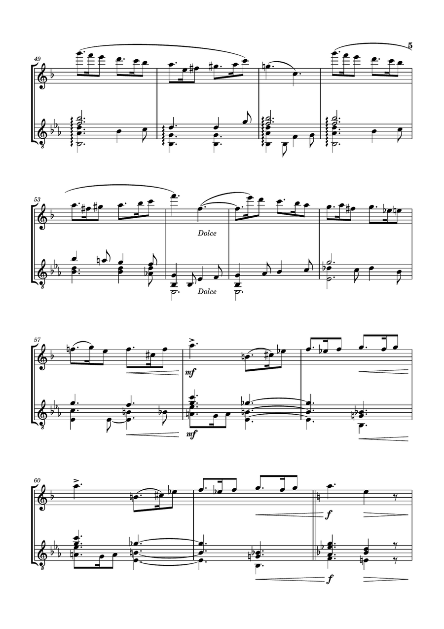 SICILIENNE Op. 78 FOR CLARINET AND CLASSICAL GUITAR Clarinet scores gallery preview page 6