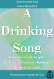 Jules Benedict | A Drinking Song (arr. for Clarinet Quintet)