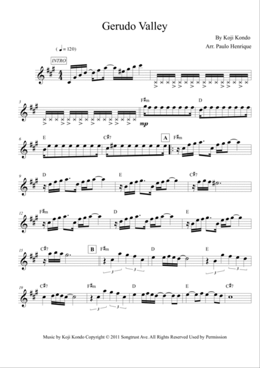 Gerudo Valley Piano scores gallery preview page 2