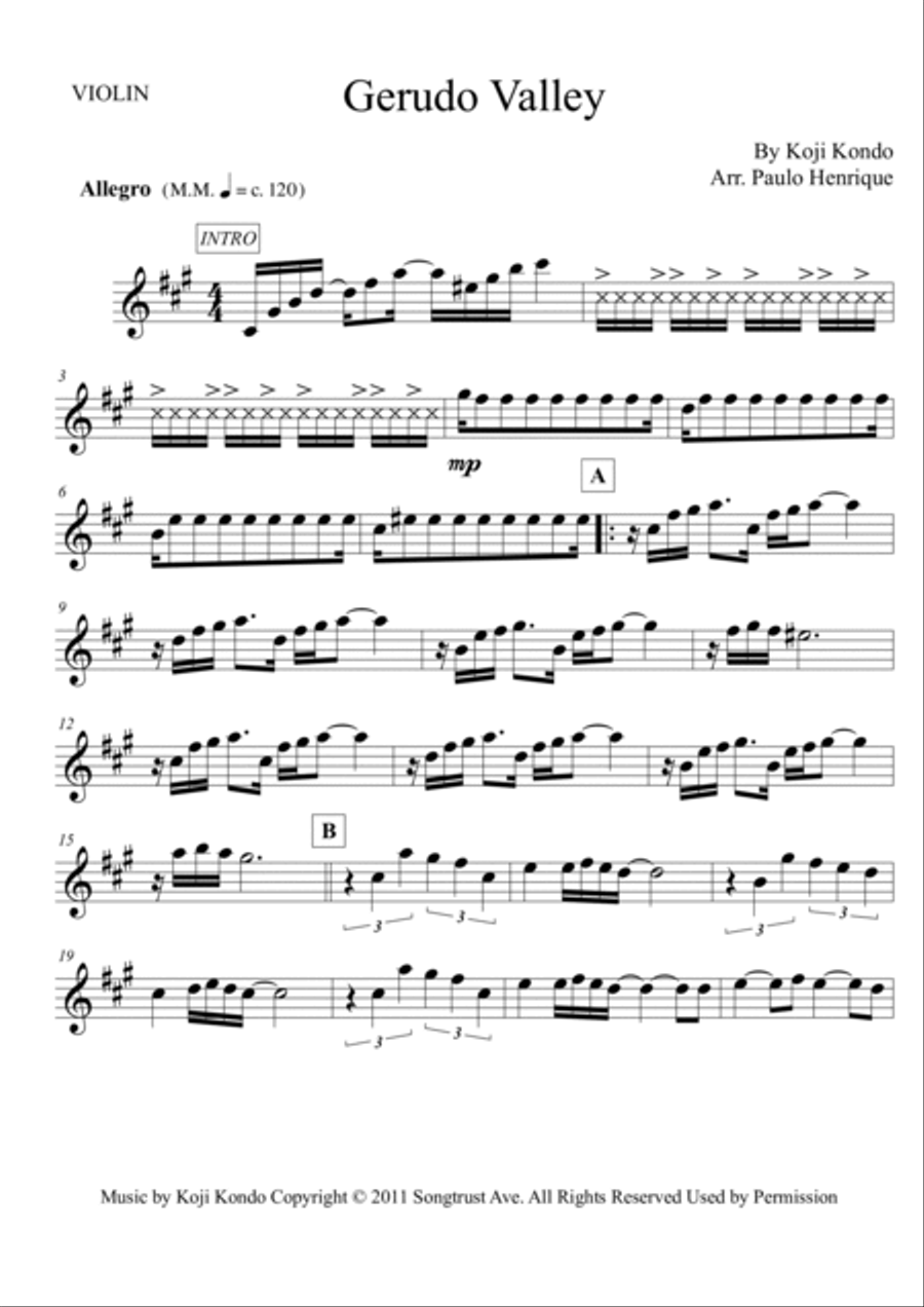 Gerudo Valley Violin Solo scores gallery preview page 2