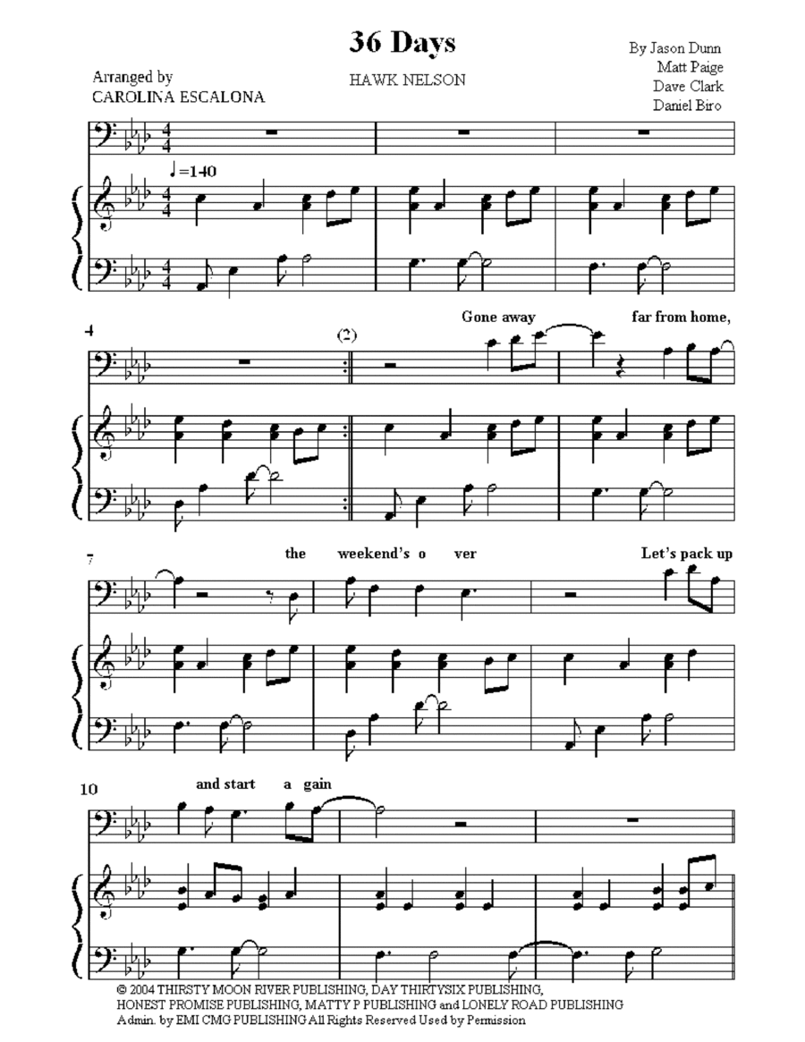 36 Days Voice scores gallery preview page 1