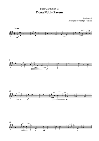 Dona Nobis Pacem - for bass clarinet