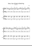 Jesu, Joy of Man's Desiring - Violin and Cello with piano and chords mini preview