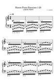Hanon Piano Exercises 1-20 LARGE PRINT
