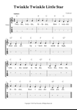 Twinkle Twinkle Little Star - (C Major - with TAB, Lyrics, Chords)
