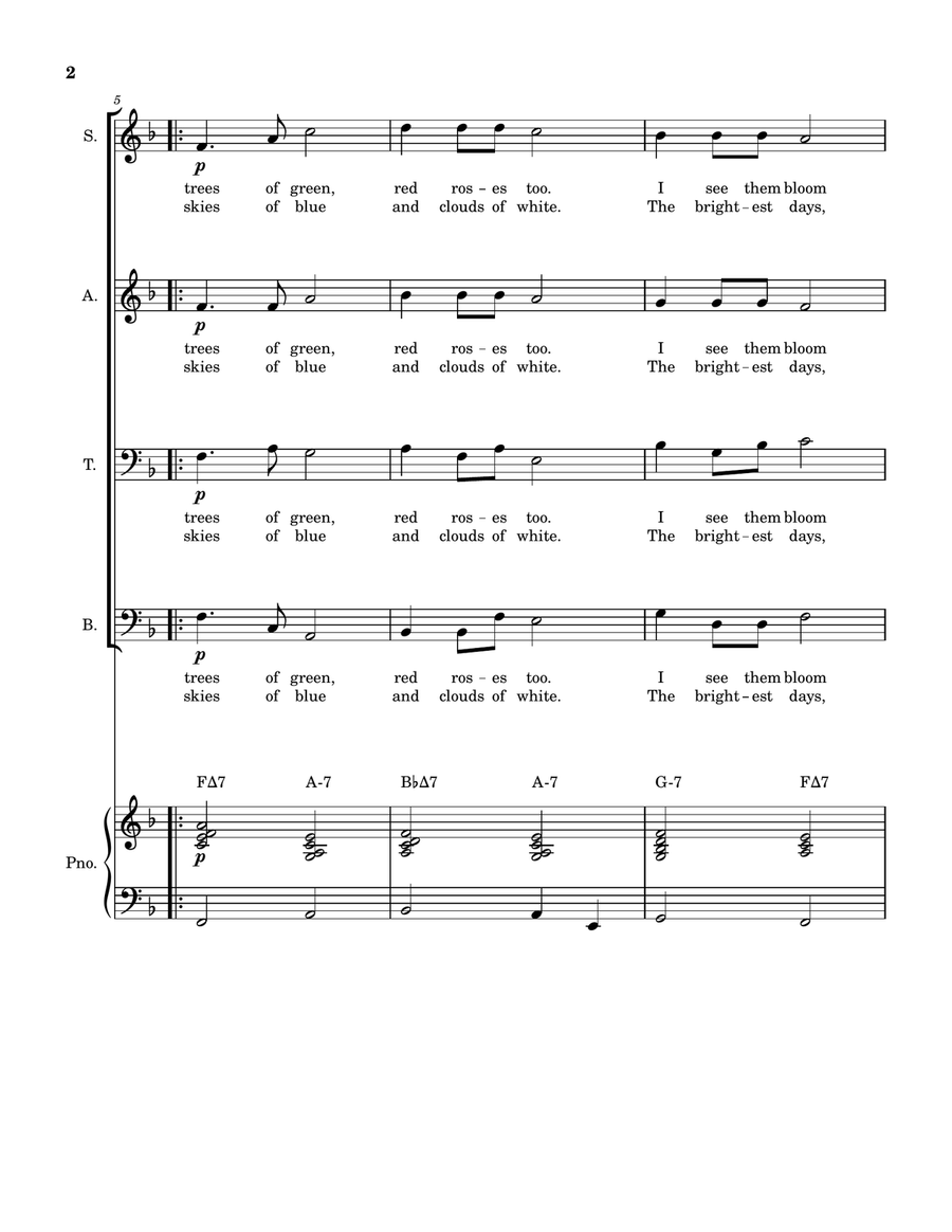 What A Wonderful World What A Wonderful World 4-Part scores gallery preview page 2
