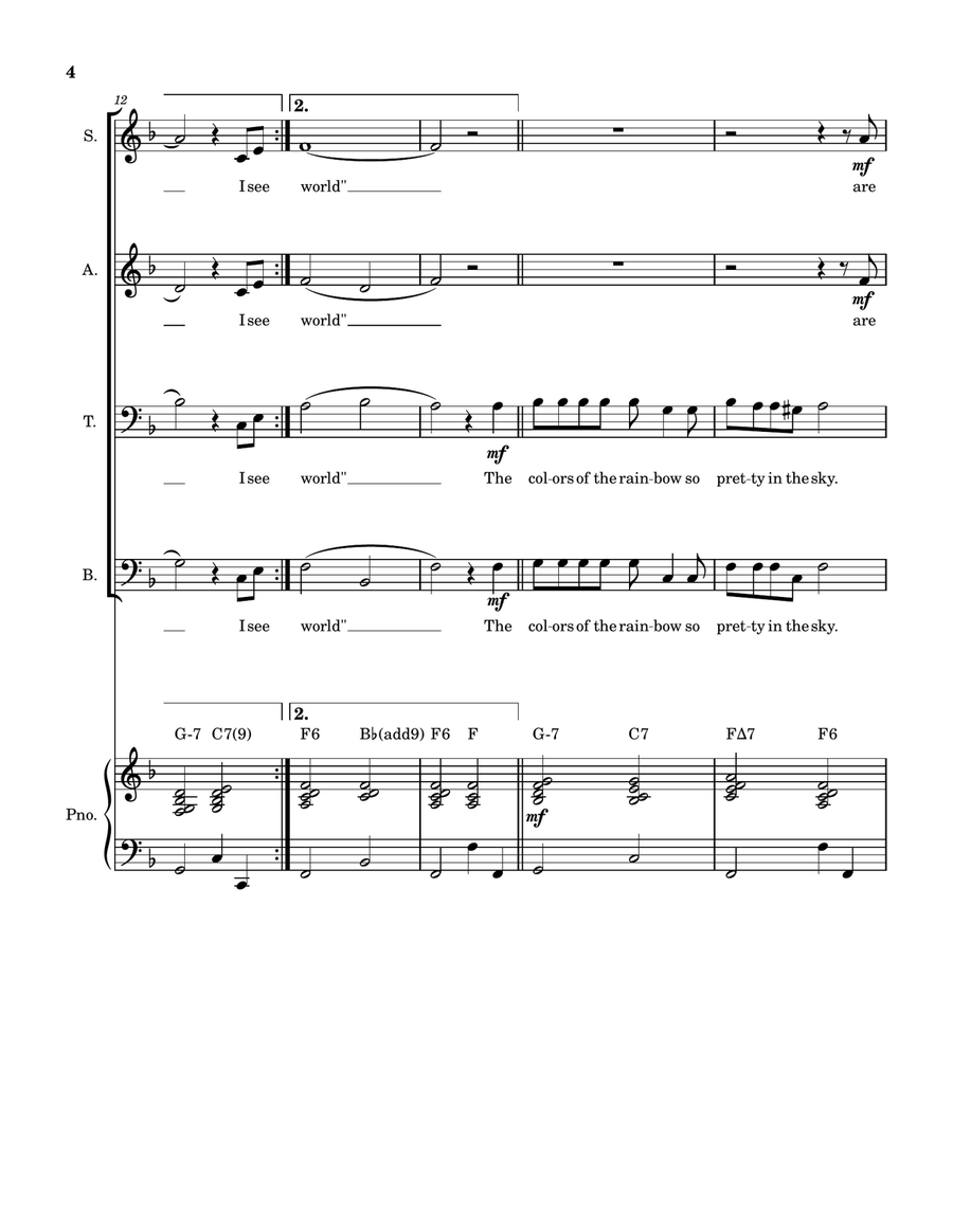 What A Wonderful World What A Wonderful World 4-Part scores gallery preview page 4