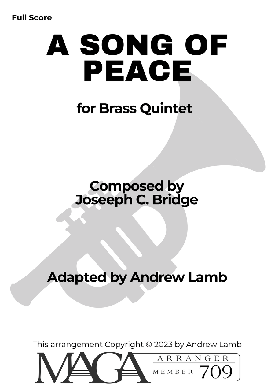 Joseph C. Bridge | A Song of Peace (arr. for Brass Quintet) Brass Quintet scores gallery preview page 2