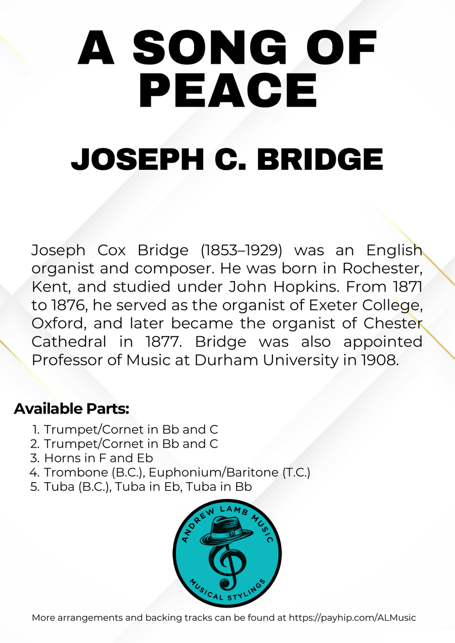 Joseph C. Bridge | A Song of Peace (arr. for Brass Quintet) Brass Quintet scores gallery preview page 3