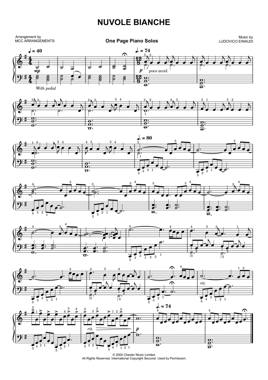Nuvole Bianche Piano Method scores gallery preview page 1