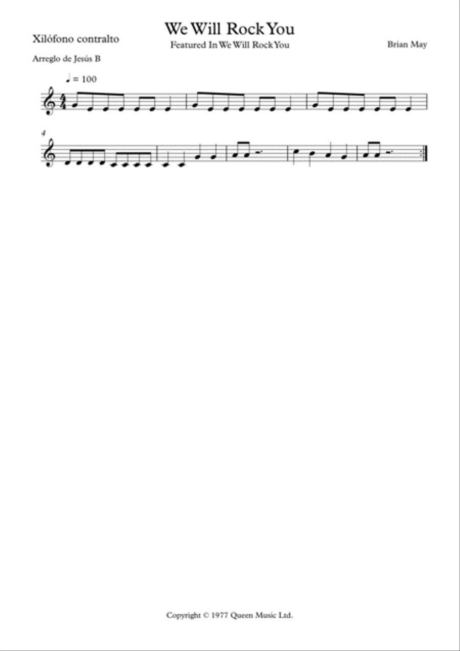We Will Rock You Orff Instrument scores gallery preview page 4