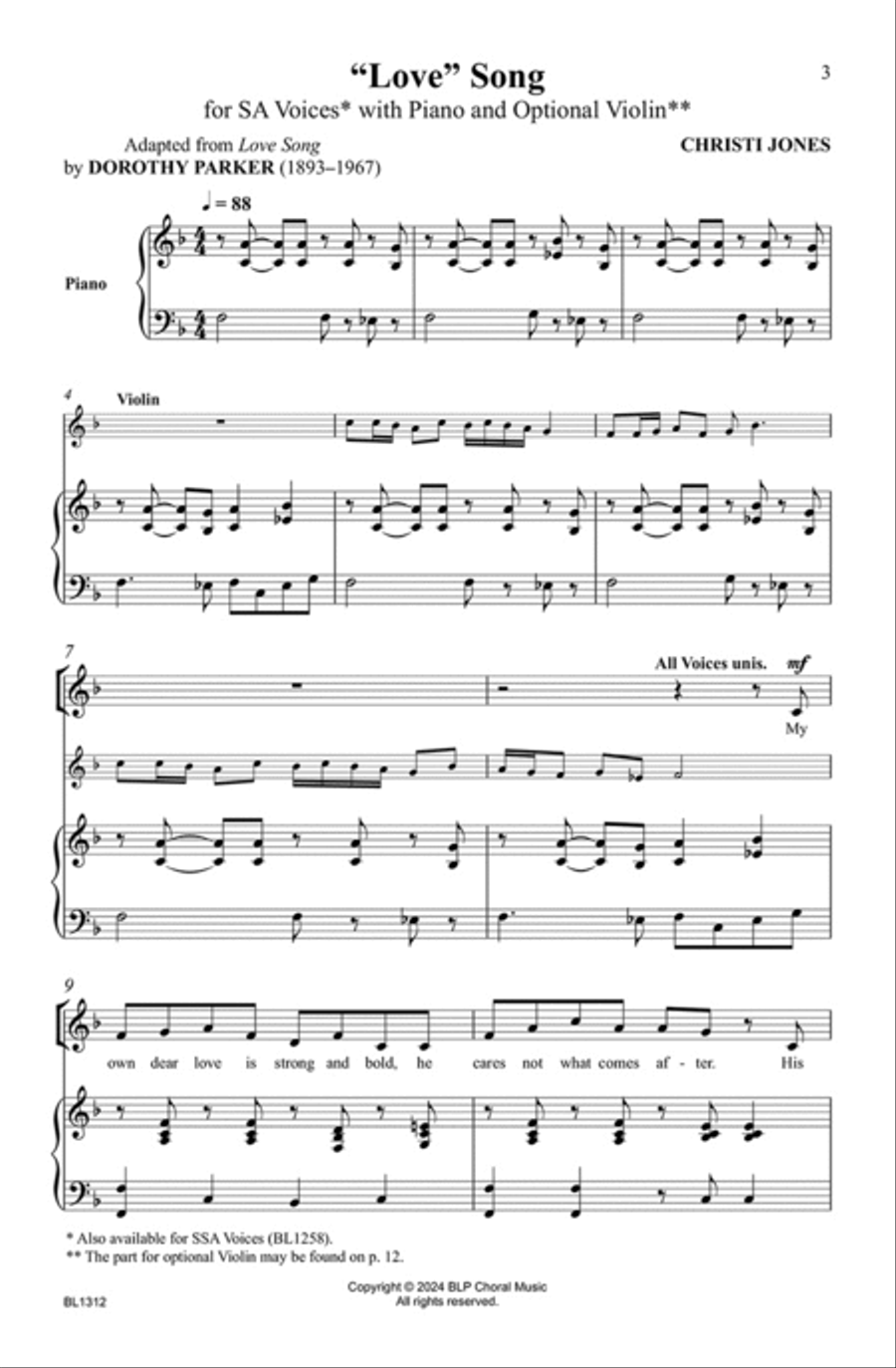 Love Song Choir scores gallery preview page 2