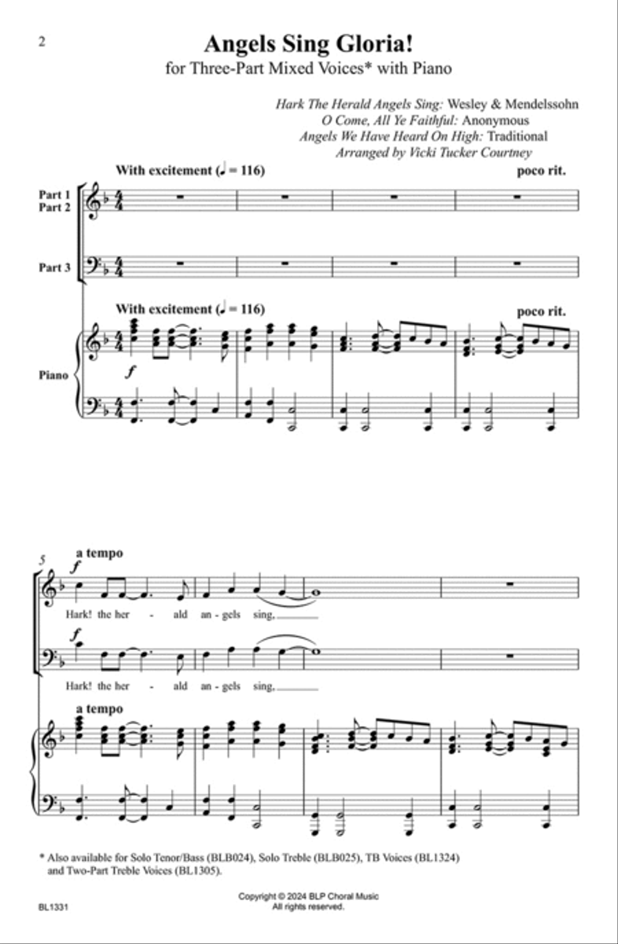 Angels Sing Gloria! Angels Sing Gloria! 3-Part scores gallery preview page 2
