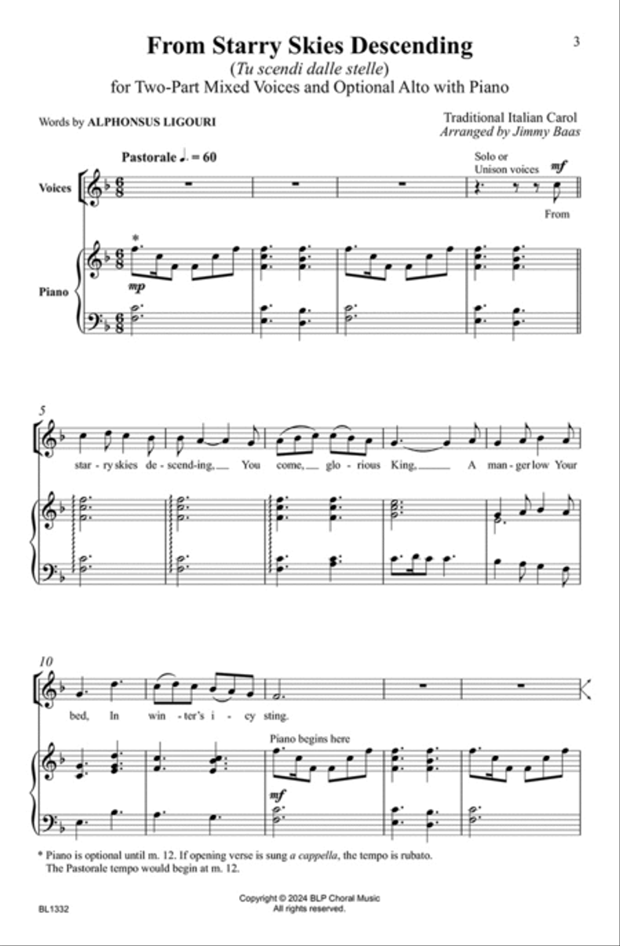 From Starry Skies Descending 3-Part scores gallery preview page 2