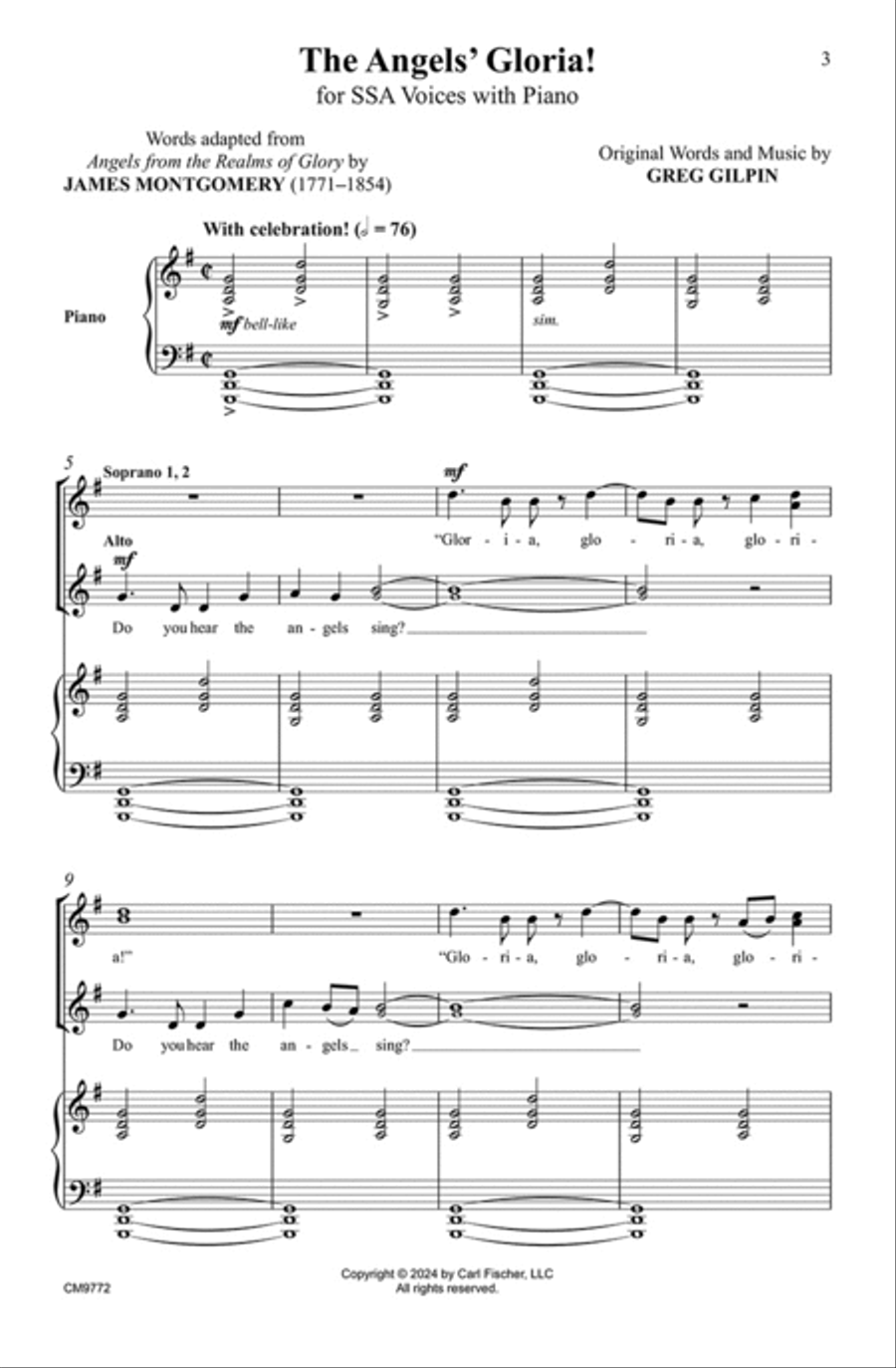 The Angels' Gloria! by Greg Gilpin SSA - Sheet Music page 2