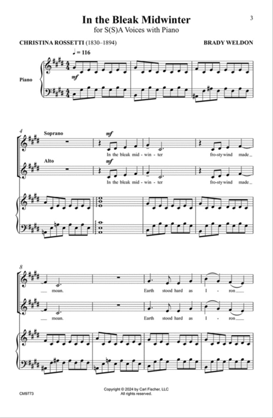 In the Bleak Midwinter SSA scores gallery preview page 2