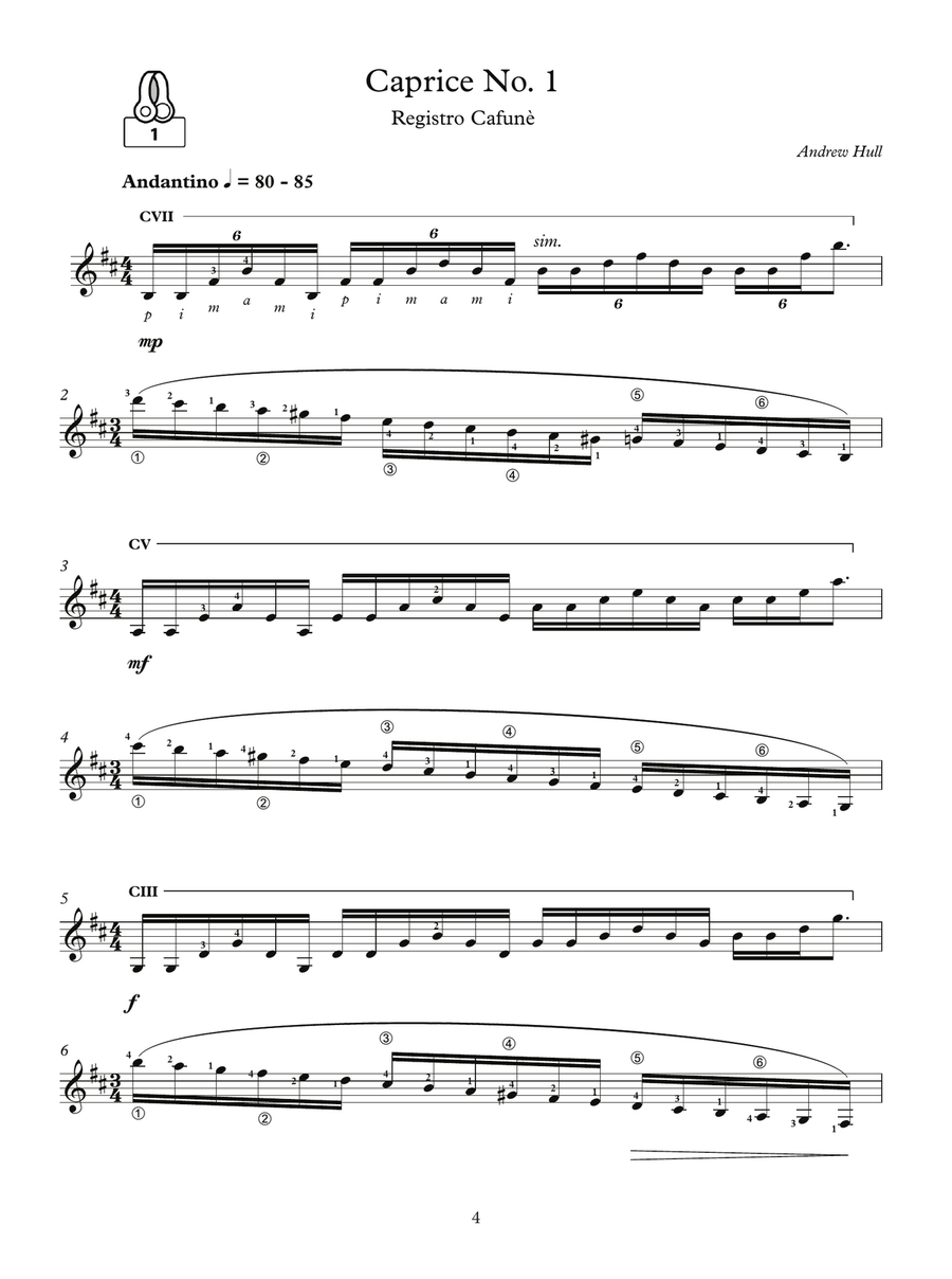 3 Caprices for Guitar Acoustic Guitar scores gallery preview page 5