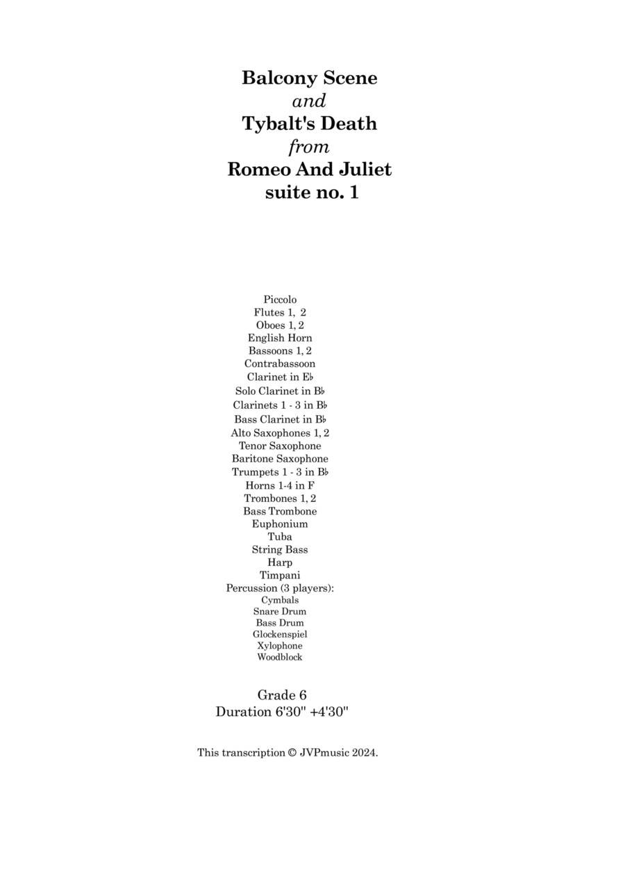 Balcony Scene and Tybalt's Death from Romeo And Juliet Concert Band scores gallery preview page 1